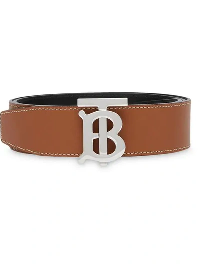 Burberry Reversible Monogram Motif Leather Belt In Brown