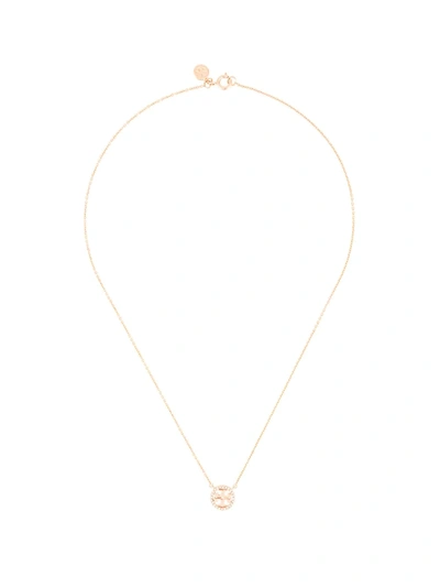 Tory Burch Crystal Logo Delicate Necklace In Gold