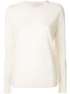 TORY BURCH LOGO-BUTTON JUMPER