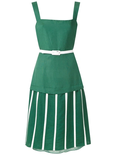 Adriana Degreas Midi Wimbledon Dress In Green