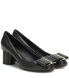 FERRAGAMO CAPUA LEATHER PUMPS,P00400313