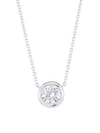 ROBERTO COIN Diamond By The Inch 18K White Gold & Diamond Circle Pendant Necklace
