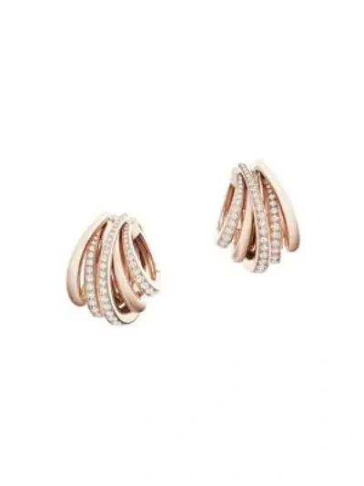 De Grisogono Allegra 18k Rose Gold & Diamond Hoop Earrings