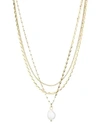 JULES SMITH Layered 14K Goldplated & 12MM Freshwater Pearl Pendant Necklace