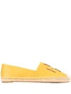 Tory Burch Ines Leather Espadrilles In Yellow