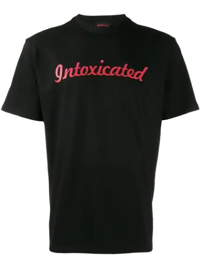 Intoxicated Logo Crew Neck T-shirt In Black