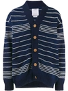 VISVIM VISVIM STRIPED LONG-SLEEVE CARDIGAN - 蓝色