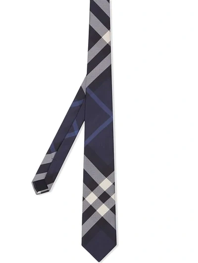 Burberry Manston Exploded Check Silk Tie In Navy