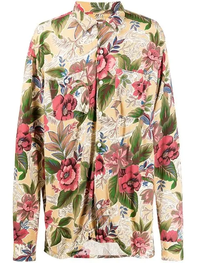 Engineered Garments Floral Print Shirt In Yellow
