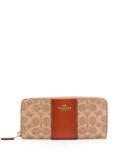 Coach Leather Accordion Wallet In Neutrals