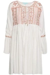 MELISSA ODABASH NATALIA EMBROIDERED COTTON MINI DRESS,3074457345620491675