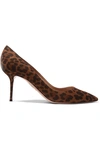 AQUAZZURA PURIST 75 LEOPARD-PRINT SUEDE PUMPS