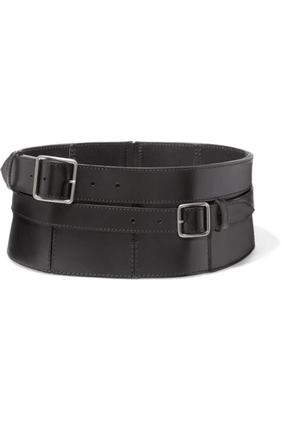 Alexander Mcqueen Buckle-detailed Leather Corset Belt In Black