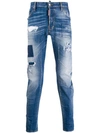 DSQUARED2 DISTRESSED STRAIGHT JEANS