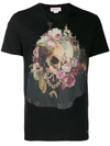 Alexander Mcqueen Floral Skull Print T-shirt - Schwarz In Black