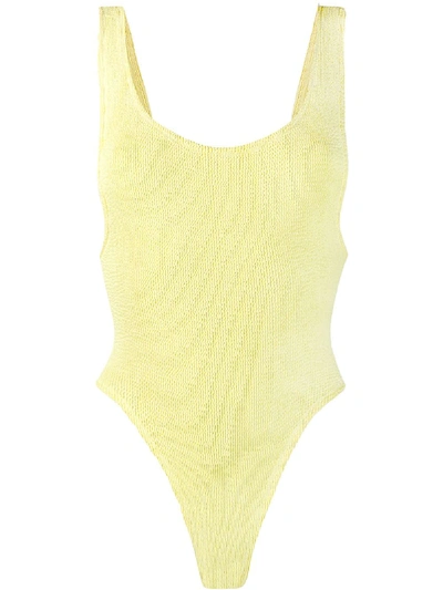 Reina Olga Scrunch One Piece Swimsuit - Yellow In Yellow