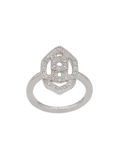 V Jewellery 'interlock' Ring In Silver