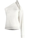 BRUNELLO CUCINELLI BRUNELLO CUCINELLI ONE-SHOULDER JUMPER - 白色