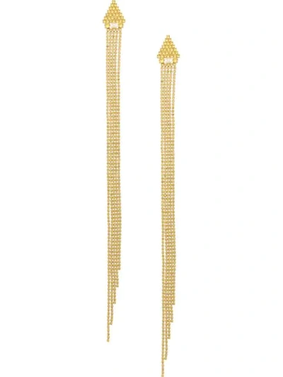 Gucci Crystal-fringed Single Drop Earring In Gold