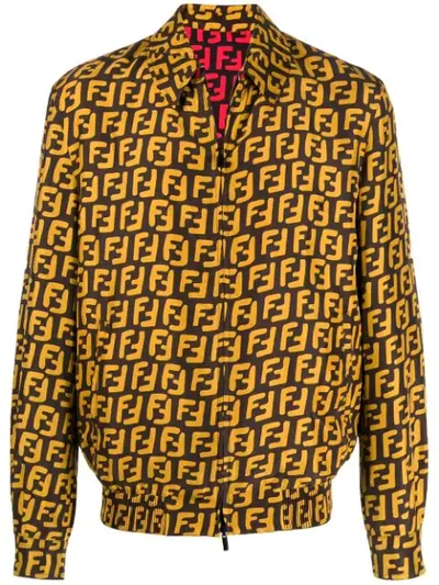 Fendi Reversibile Zip-up Silk Jacket In Multicolor