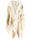 ETRO ETRO PONCHO MIT BLUMENSTICKEREI - NUDE