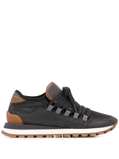 Brunello Cucinelli Ball-chain Embellished Sneakers In Black