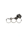 ALEXANDER MCQUEEN ALEXANDER MCQUEEN THREE CUFF ROSE RING - 银色