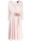 MARC JACOBS MARC JACOBS ROSETTE WRAP DRESS - 粉色