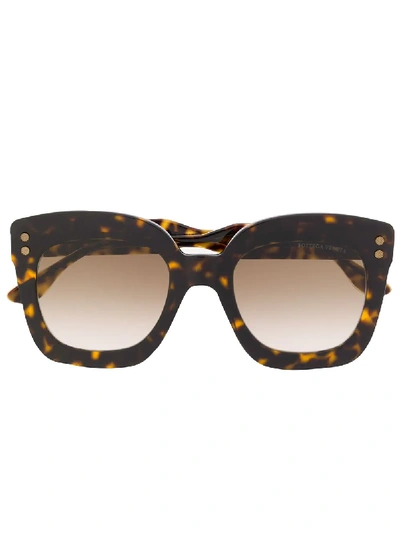 Bottega Veneta Eyewear Classic Tortoiseshell Sunglasses - Brown