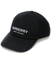 BURBERRY BURBERRY LOGO PRINT BASEBALL CAP - 黑色