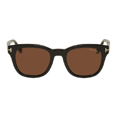 Tom Ford Eugenio 52mm Sunglasses - Shiny Black/ Brown
