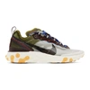 NIKE NIKE GREEN AND BROWN REACT ELEMENT 87 SNEAKERS