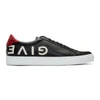 Givenchy Black Reverse Logo Urban Knots Sneakers In 009-blk/red