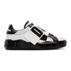 DOLCE & GABBANA DOLCE AND GABBANA WHITE AND BLACK ELASTIC LOGO SNEAKERS