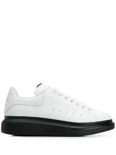 Alexander Mcqueen Larry White Leather Trainers In White/black