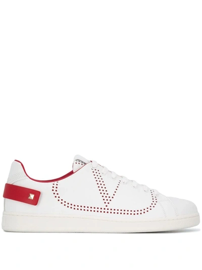 Valentino Garavani Backnet Sneakers In White/red