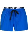 MOSCHINO MOSCHINO LOGO DRAWSTRING SWIM SHORTS - BLUE