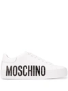 MOSCHINO MOSCHINO LOGO LOW-TOP SNEAKERS - WHITE