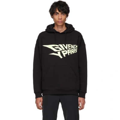Givenchy Glow-in-the-dark Cotton Jersey Hoodie In Black