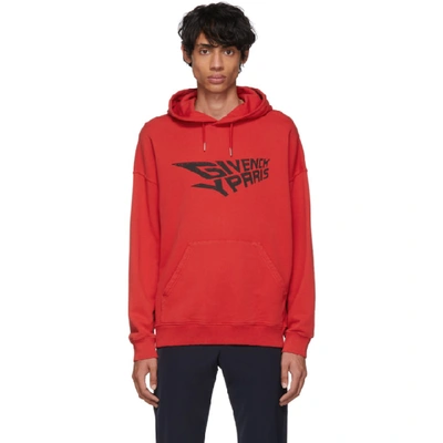 Givenchy Graphic Print Hooded Sweatshirt In 600 Red