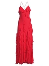 ALICE AND OLIVIA Claudine Ruffle Gown