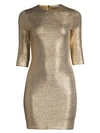 ALICE AND OLIVIA Delora Metallic Mini Bodycon Dress