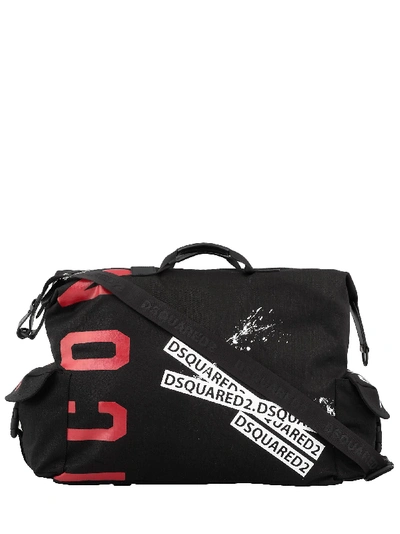Dsquared2 Travel Duffle Weekend Shoulder Bag Icon In Black