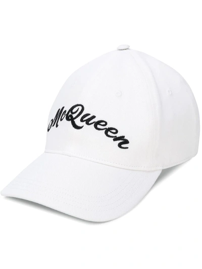 Alexander Mcqueen Logo Embroidered Baseball Hat In White