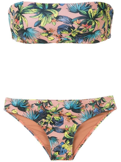 Amir Slama Printed Bikini Set In Neutrals