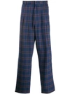 ETRO ETRO PLAID TAILORED TROUSERS - 蓝色