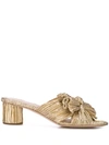 Loeffler Randall Emilia Pleated Knot Mules In Gold