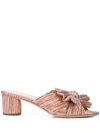 Loeffler Randall Emilia Pleated Knot Mules In Rose Gold