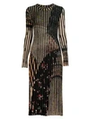 ETRO Ribbed Stripe Knit Midi Dress