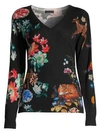 ETRO Silk & Cashmere Floral Stamped Knit Sweater